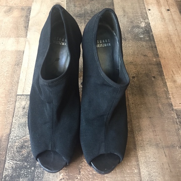 Stuart Weitzman Mesh Peep Toe Ankle Heels 8 - Picture 6 of 7